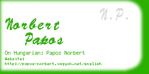 norbert papos business card